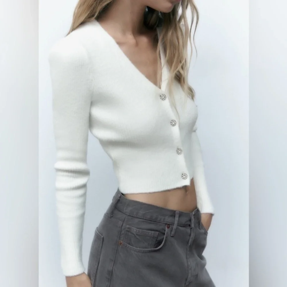 ZARA Jewel button knit cardigan 9598 197 - Picture 2 of 16